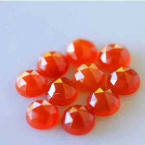 Top Quality Natural Carnelian Round Shape Calibrated Rose Cut Gemstone 3mm-20mm - Picture 1 of 10