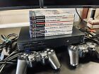 Sony PlayStation 2 PS2 Black Console + 8 Games! (Tested)