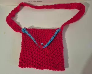 Crochet Summer Cross Body Bag Red Made by Me - Picture 1 of 8