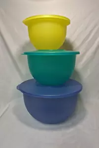 Tupperware 18, 10, 5,5 Tassen IMPRESSIONEN Rührschüsseln 3091, 3093, 3095 Set (3) - Bild 1 von 9