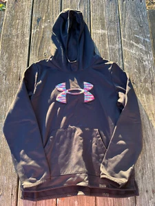 Under Armour ~ Girls Black Colorful Logo Sweatshirt ~ Size Youth L - Picture 1 of 7