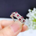 2Ct Round Cut Lab-Created Red Ruby Wedding Band Ring 14K White Gold Plated