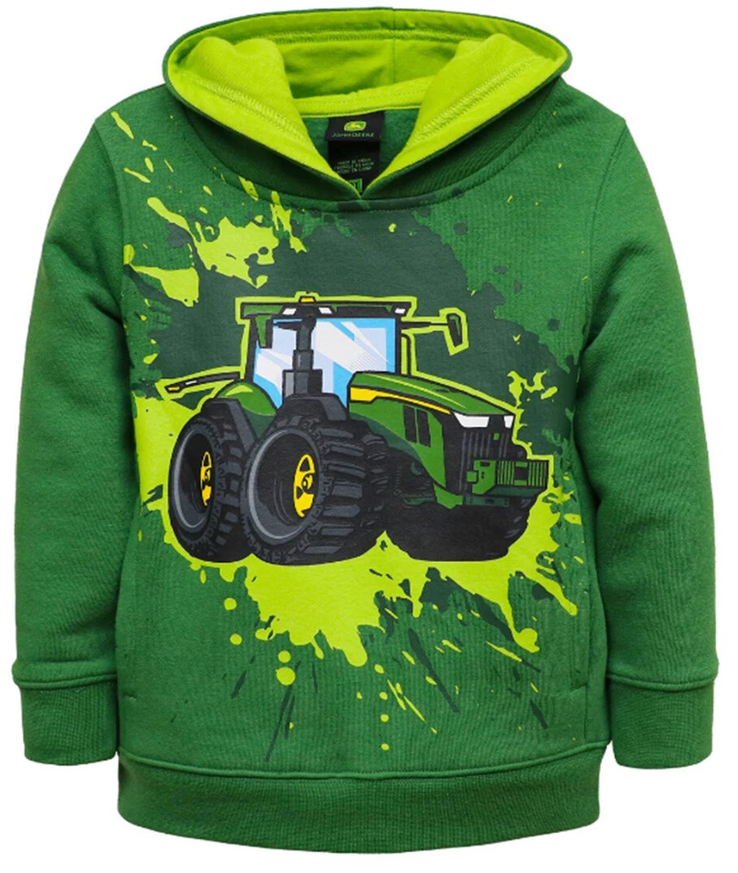NUEVO Sudadera con Capucha John Deere Niño Pequeño Verde Tractor Splash 2T 3T 4T Foto 1 de 1