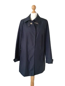 Collection Debenhams Navy Double Breasted Coat Women Rain Autumn Winter Size 14 - Picture 1 of 17