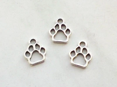10x Anhänger Pfote 13x11mm Charm Hund Katze Pfoten Tatze Hundepfote Deko Basteln - Bild 1 von 2
