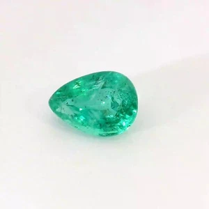 Natural Emerald 1.73 Ct - 8x6mm Green Transparent Pear Cut Loose Gemstone - Picture 1 of 5