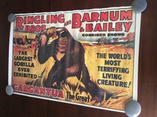 1987 Ringling Brothers Barnum Bailey Circus Poster Gargantua, Hartford Civic Ctr