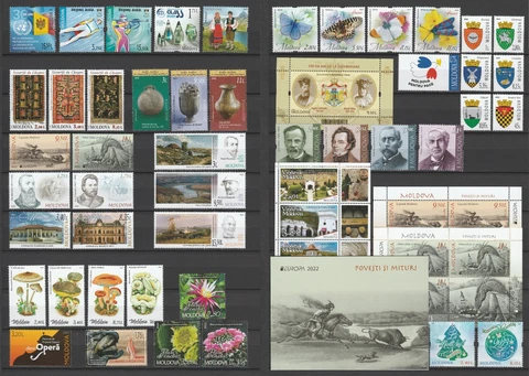Moldova 2022 Complete / Full year set MNH stamps, blocks, sheets and booklet Cover