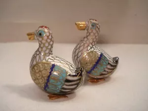 2 Canards Émail Cloisonné Chinois - Foto 1 di 10