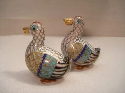 2 Canards Émail Cloisonné Chinois - Photo 1/4