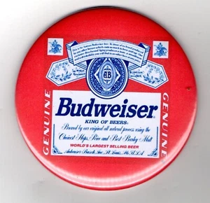 Budweiser Jumbo Fridge Magnet Beer Mat Bar Ale  3" 75mm blade Sub pub Bud  - Picture 1 of 4