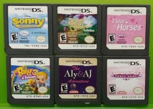 Nintendo DS Lite 2ds 3ds 6 Game Lot Disney Zhu Quest Horses Baby 3 Sonny Aly AJ - Picture 1 of 1