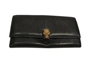 Alexander McQueen Skull Continental Wallet in Black - Picture 1 of 7