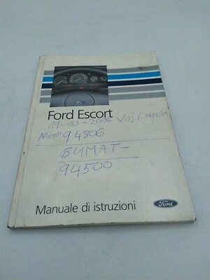 Libretto Uso Manutenzione Ford Escort Auto Epoca Motore Ricambi - Immagine 1 di 4