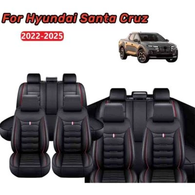 For Hyundai SANTA CRUZ 2022-2025 Pickup Car 5 Seat Covers Set PU Leather Cushion Foto 1 de 4