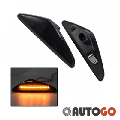 Coppia frecce laterali led nere fumè per BMW Serie 3 E46 Coupè Cabrio 2003-2007 LR - Immagine 1 di 4