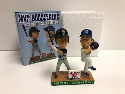 Mike Trout Angels MVP + Clayton Kershaw Dodgers MVP Bobblehead SGA Cover