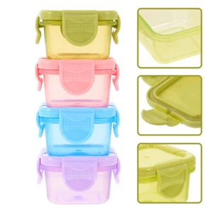 4 Pezzi Contenitori Crisper con Coperchi Mini Salsa Alimenti Conservazione Fresca Scatole - Foto 1 di 12