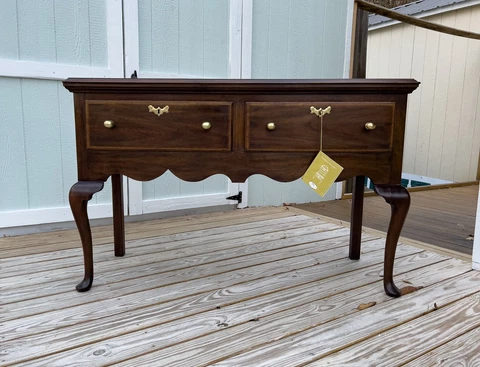 1974 Henkel Harris Mahogany Jamestown Colony Sideboard Server Buffet Cover