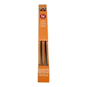 Boye Green Aluminum Straight Knitting Needles Size US 9, 10" Long - Picture 1 of 4