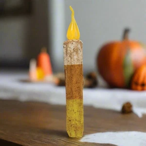 Primitive Country Halloween Grungy Candy Corn Timer Taper - Picture 1 of 3