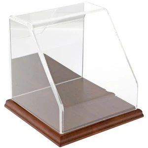 Plymor Clear Acrylic Slant Front Case w/ Hardwood Base Mirror Back, 6" x 6" x 6" - Picture 1 of 1