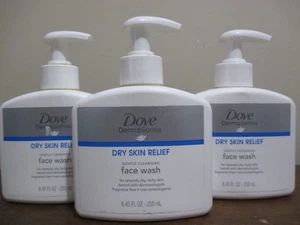 Lot of 3 Dove DermaSeries Dry Skin Relief Gentle Cleansing Face Wash 8.45 fl oz - Picture 1 of 1
