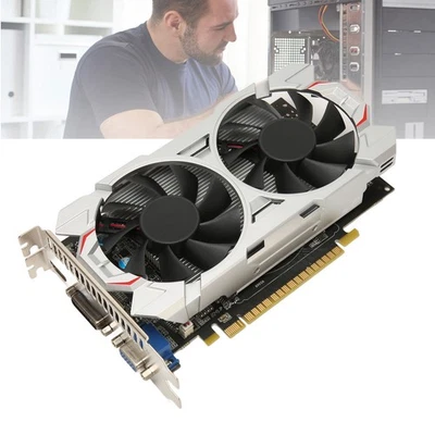 Game Graphics Card 4GB DDR5 128bit High Speed Quiet Dual Cooling Fan Gaming Grap - Image 1 of 4