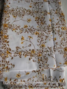 Vtg Twin Flat Fitted Sheets Fall Coneflower 70s Floral Percale Retro MOD USA - Picture 1 of 10