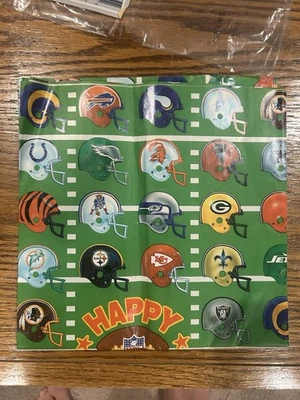 Papel de envolver de colección 1985 NFL feliz cumpleaños liga nacional de fútbol americano 3 hojas Foto 1 de 4