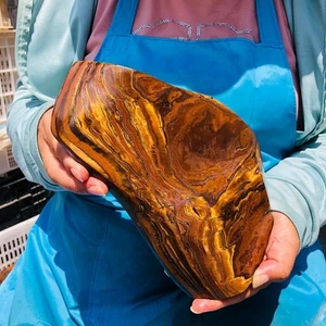 5.85LB Large Natural Tiger's Eye Stone Quartz Crystal Mineral Specimen Healing - Picture 1 of 16