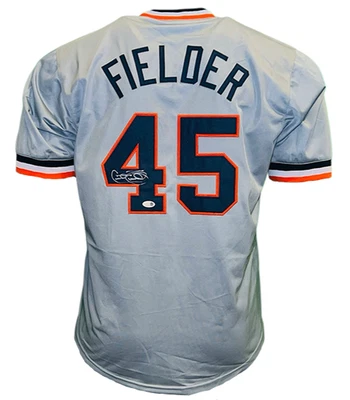 Cecil Fielder Signed Detroit Gray Baseball Jersey JSA - Image 1 of 3