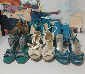 6 Paar Damenschuhe hochhackige Keilabsätze BCBG INC Gianni Bini sehr guter Zustand gr 7 und 7,5 - Bild 1 von 13