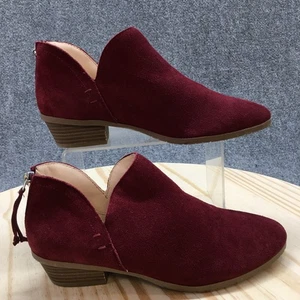 Reaction By Kenneth Cole Boots Womens 7.5 Side Way Zip Bootie Burgundy Suede - Picture 1 of 19