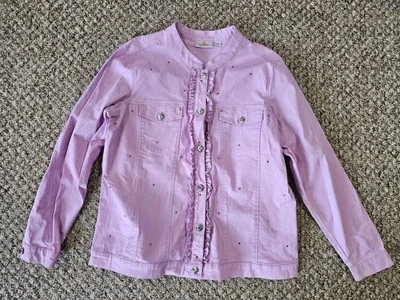 Quacker Factory Purple Jeweled Jacket Women's Sz XL Rhinestone Buttons Lavender  - Image 1 of 4