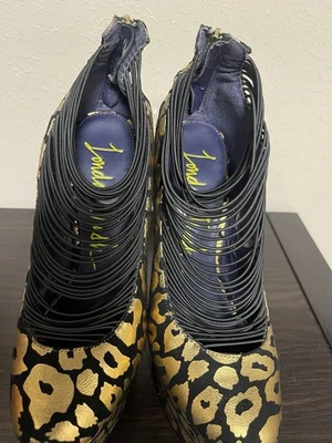 London Trash LT-Ceres Leopardo Plataforma Tacones 8.5 6” Stiletto Cremallera Trasera Feroz Foto 1 de 4