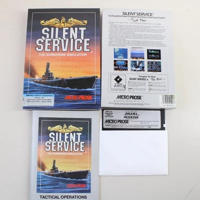 Silent Service The Submarine Simulation Software 5.25" Disk MicroProse Complete - Image 1 of 4