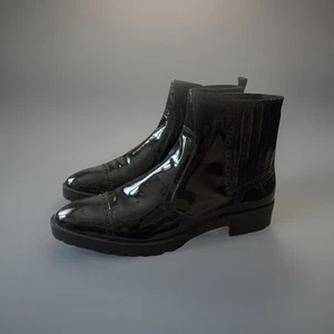 NEW • EU 41 US 10 • Massimo Dutti Black Leather Boots - Picture 1 of 3