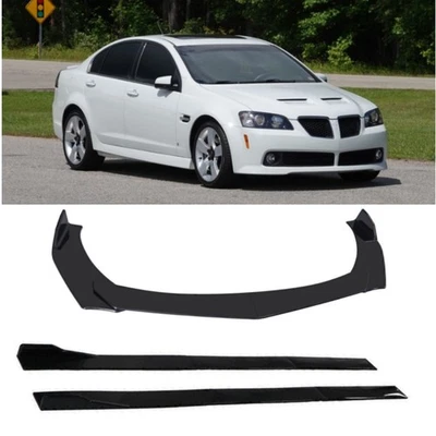 For Pontiac G8 GT 2m/78.7" Side Skirt + Front Bumper Lip Splitter Spoiler Lip US Foto 1 de 4