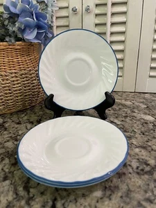 Set of 3  Corelle Corning Blue Velvet Saucers Plates 6 1/4" - Picture 1 of 4