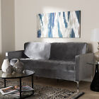 Baxton Studio Clara Modern and Contemporary Grey Velvet Fabric Upholstered 3-Sea
