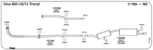 TUBO AL COLLETTORE MARMITTA PER FIAT Uno 1.1 60 Trend 1116 cc 58 cv 43 kw 07/89 - Imagen 1 de 1