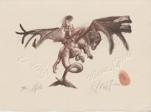 Exlibris erótico surrealista edición limitada original de colección de BARAMOV ROBERT - Imagen 1 de 1