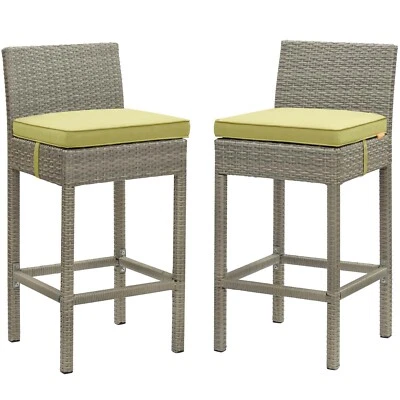 Modway Bar Stool Wicker Rattan Set of 2 - Image 1 of 4
