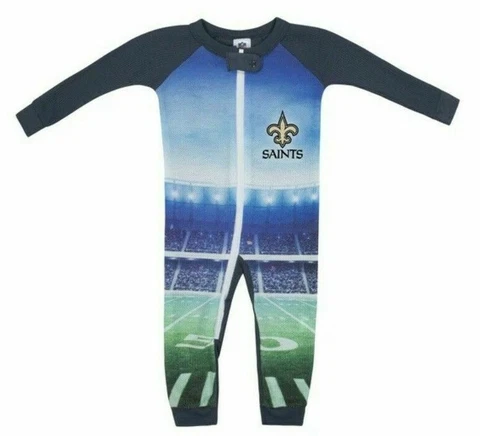 New Orleans Saints One Piece Pajamas Infant Baby 12m 3T Toddler NFL Football New Cover
