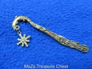 Small Paperback Tibetan Dolphin Bookmark w Crystal SNOWFLAKE ** w Gift Box ** - Picture 1 of 8