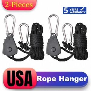 Adjustable Heavy Duty Grow Light Rope Hanger Ratchet, 300lb Capacity - Picture 1 of 12