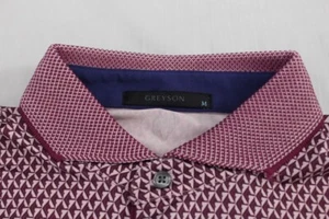 Greyson Polo Shirt Mens Medium Lavender Geometric Performance Golf Casual - Bild 1 von 8
