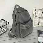 Gray Denim Backpack Women's Travel Shoulder Bag Schoolbags Suitable Boys Girls