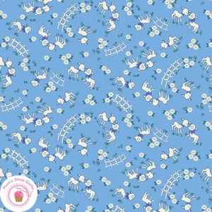 Maywood NANA MAE VI 362 11 Blue Lambs Quilt Fabric 30's REPRODUCTION - Picture 1 of 2
